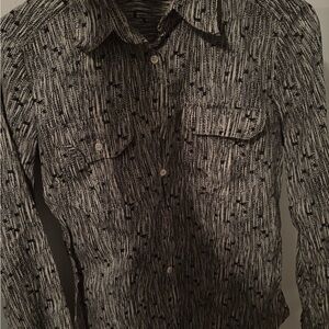 Michael Kors Abstract Print Button-Up Blouse | Size Small | Made in Italy